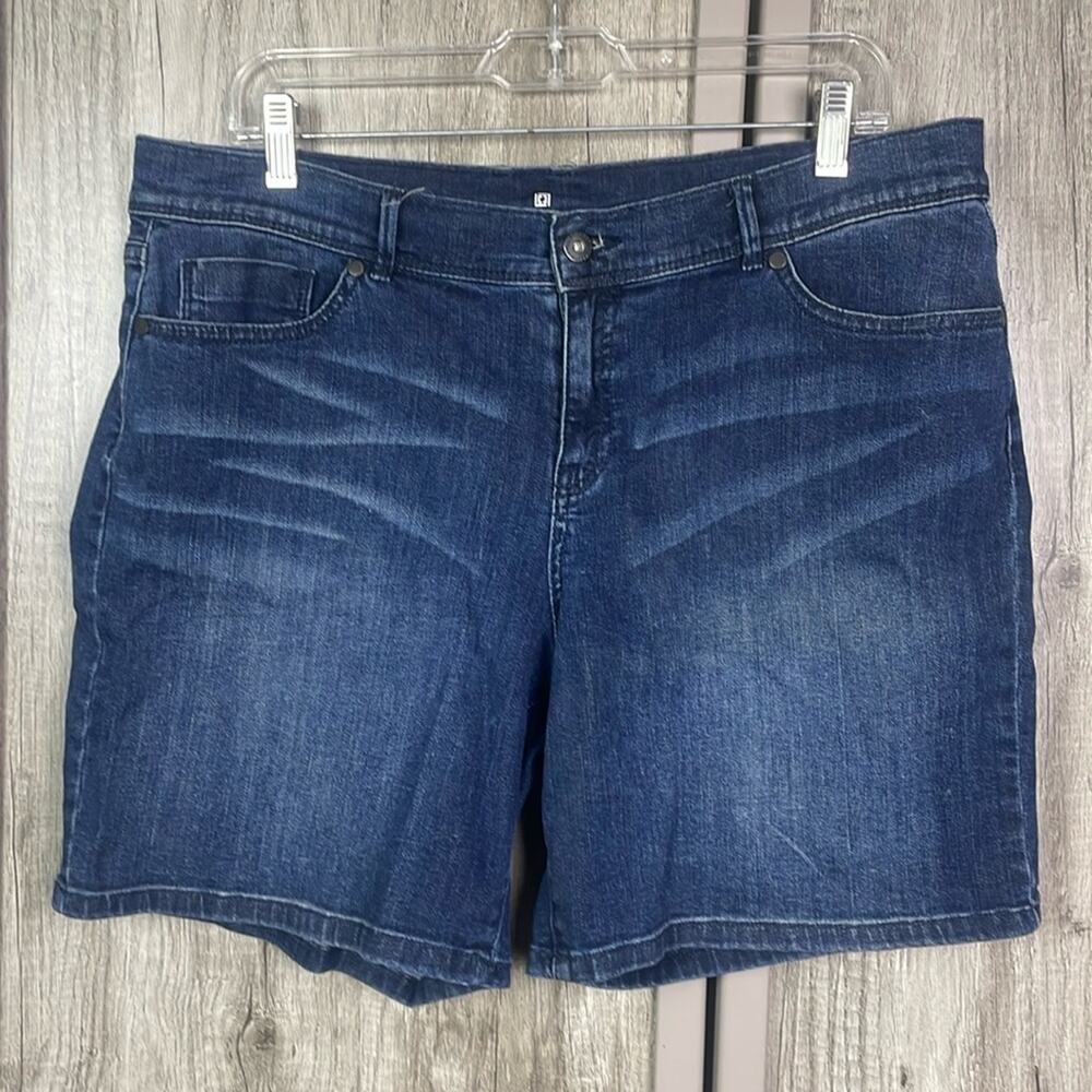 Liz Claiborne classic fit indigo denim shorts women's 12
